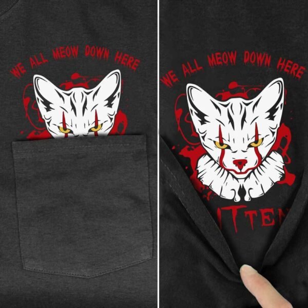 Men's T Shirt Fashion Brand Summer Pocket Despise Cat - Image 8