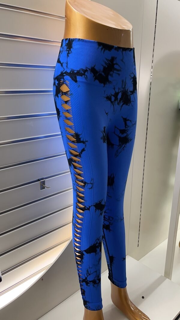 Sports Breathable Quick-drying Side Hollow Tie-dye Yoga Pants - Image 2
