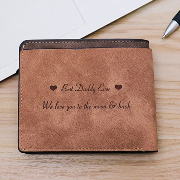 Customized Wallet Photo Mens Brown - Image 2