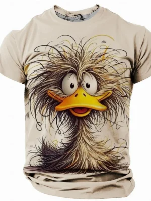 Animal duck pattern men's 3D printed T-shirt