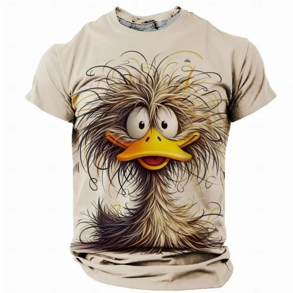 Animal duck pattern men's 3D printed T-shirt