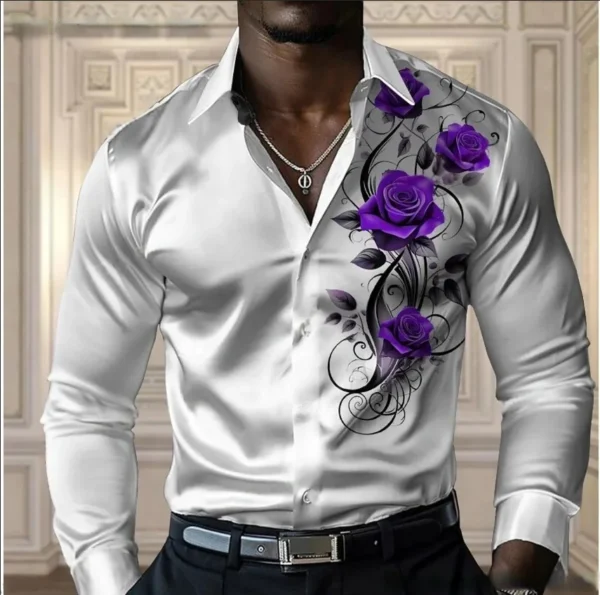 High-end men's rose shirt - Image 5