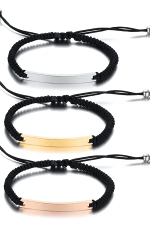 Customized Rope Adjustable Charm Bracelets