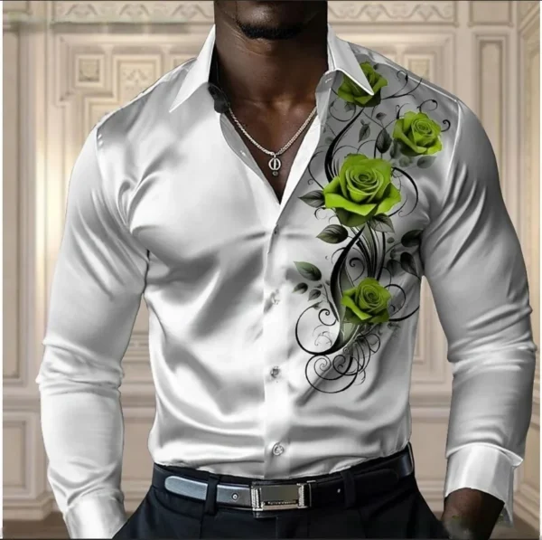 High-end men's rose shirt - Image 6