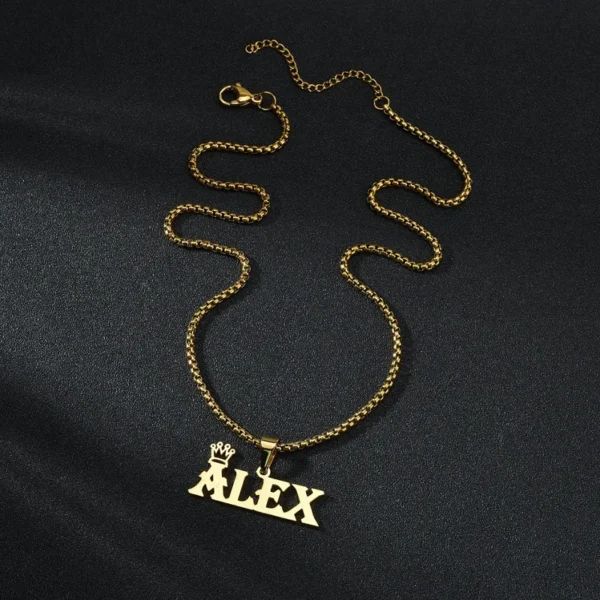 Personalized Crown Pendant For Women  Men Collars Thick Chain Gifts - Image 5