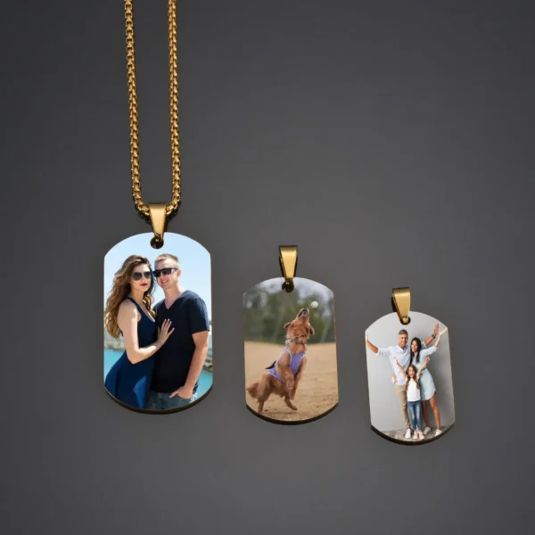 Custom Colorful Photo Necklace Stainless Steel Personalized Picture Text Date Necklace for Women Men Keepsake Gifts - Image 3