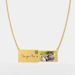 Custom Colorful Picture With Engrave Message Envelope Necklace - Image 5