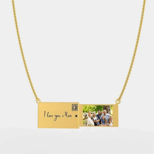 Custom Colorful Picture With Engrave Message Envelope Necklace - Image 5
