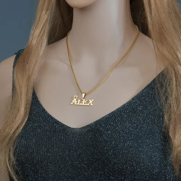 Personalized Crown Pendant For Women  Men Collars Thick Chain Gifts - Image 4