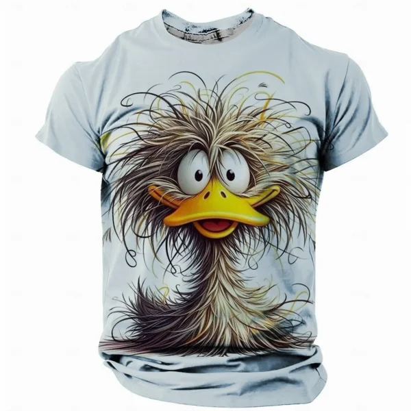 Animal duck pattern men's 3D printed T-shirt - Image 2