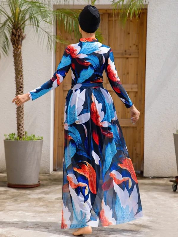 3/4PCS Summer Burkini Femmes Beach Floral Muslim Swimwear Swimsuit - Image 4