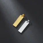 Personalized Custom Eye Line Rectangle Stainless Steel Engrave Necklace For Men - Image 5