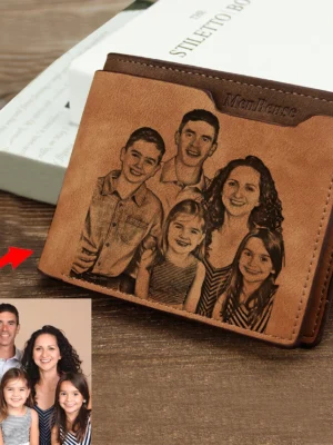 Customized Wallet Photo Mens Brown