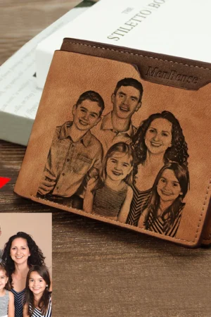 Customized Wallet Photo Mens Brown