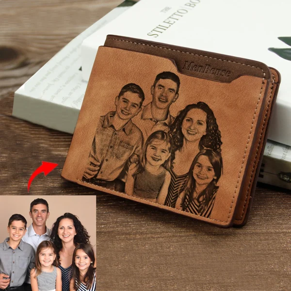 Customized Wallet Photo Mens Brown