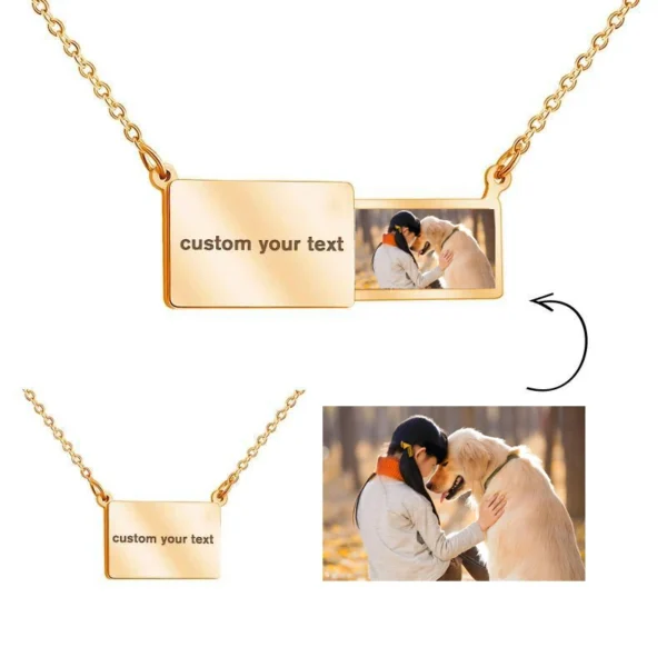 Custom Colorful Picture With Engrave Message Envelope Necklace - Image 2