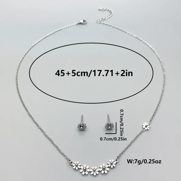 3 Piece Set New Ladies Stainless Steel Sunflower Necklace Earrings - Image 6