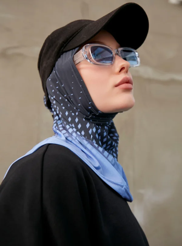 Sporty Muslim Inner Hijab Women Geometric Printing - Image 3