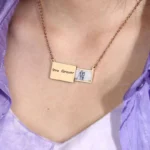 Custom Colorful Picture With Engrave Message Envelope Necklace - Image 4