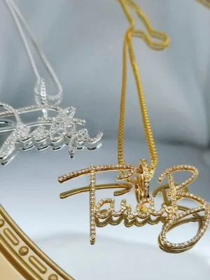 Duoying Zirconia Initial Letters Necklaces