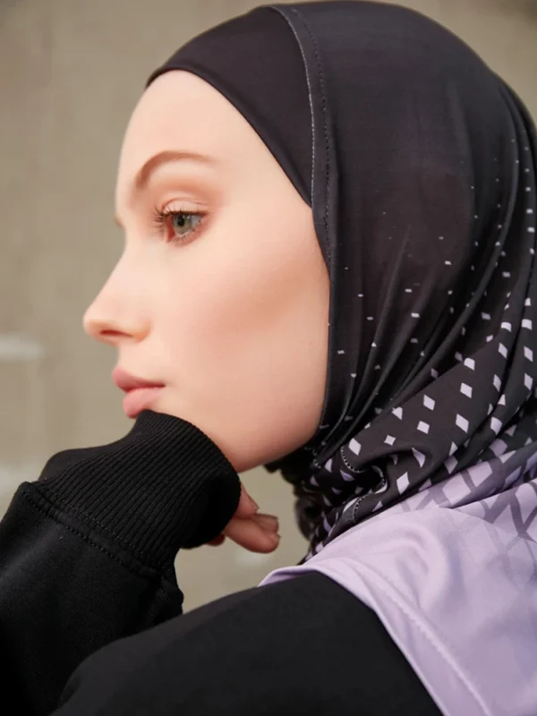 Sporty Muslim Inner Hijab Women Geometric Printing - Image 5