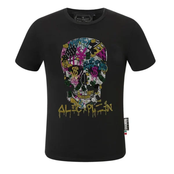 Top Rhinestones Tee Men's Fashion Round Neck - Image 5
