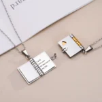 Atoztide Engrave Petite Book Locket Necklace - Image 4