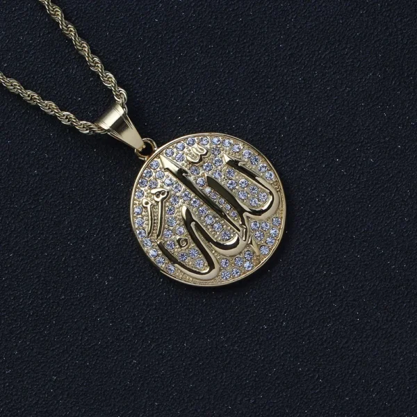 Gold Color Muslim Allah Quran Pendant Necklace Men Women - Image 5