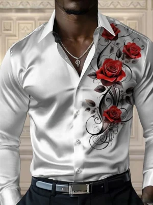 High-end men's rose shirt