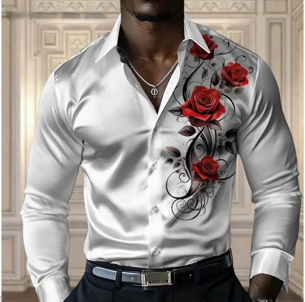 High-end men's rose shirt