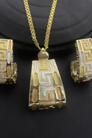 Italian Brazilian 24K Gold Plated Copper Jewelry Set