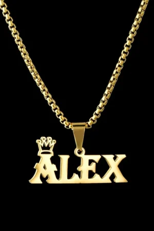 Personalized Crown Pendant For Women  Men Collars Thick Chain Gifts