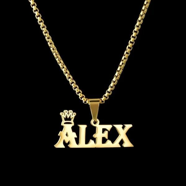 Personalized Crown Pendant For Women  Men Collars Thick Chain Gifts