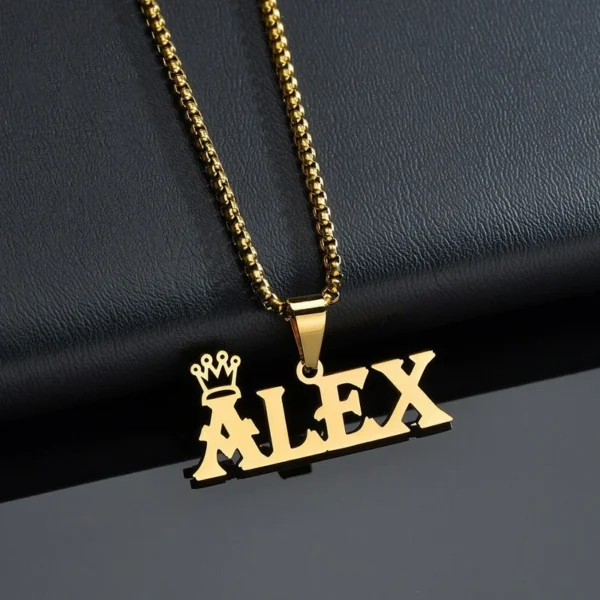 Personalized Crown Pendant For Women  Men Collars Thick Chain Gifts - Image 3
