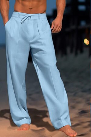 Casual Wide-Leg Straight Pants With Pockets