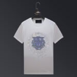 Men's Rhinestone Tiger Head Summer American Plus Size Half Sleeve Cotton T-shirt - Image 2