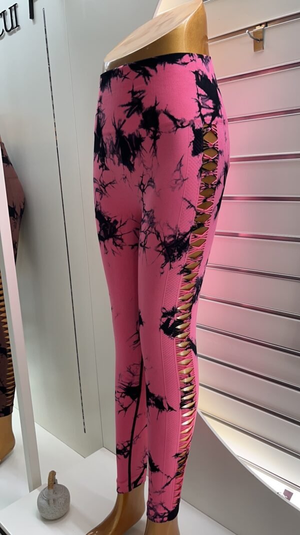 Sports Breathable Quick-drying Side Hollow Tie-dye Yoga Pants - Image 6