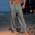 Casual Wide-Leg Straight Pants With Pockets - Image 4