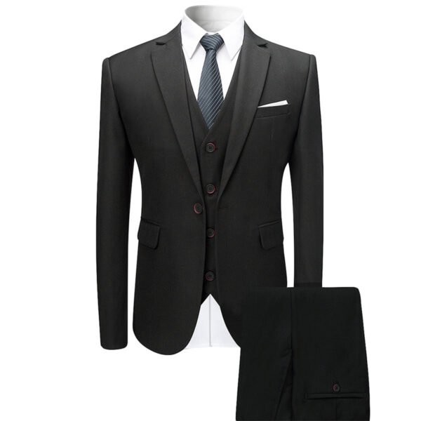 Men's Fashion Slim Suit Three-piece Suit - Image 5