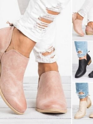 Autumn Women Shoes Retro High Heel Ankle Boots