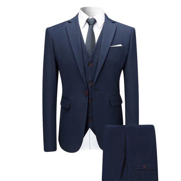 Men's Fashion Slim Suit Three-piece Suit - Image 3