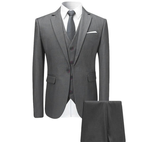 Men's Fashion Slim Suit Three-piece Suit - Image 2