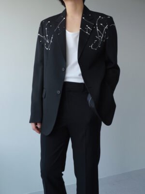 White Paint Spots Suit Jacket All-matching And Handsome
