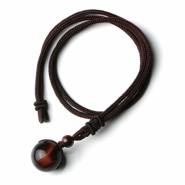 Fashion 16mm Natural Obsidian Pendant Amethyst Necklace For Men And Women - Image 5