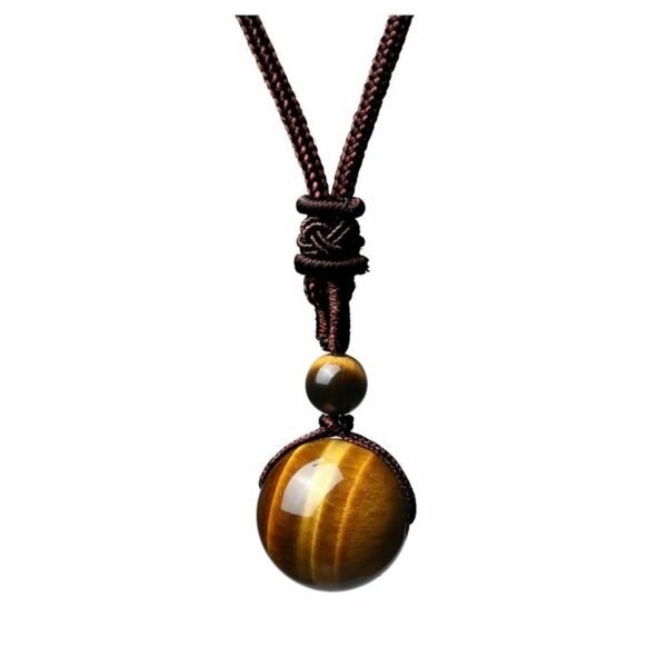 Fashion 16mm Natural Obsidian Pendant Amethyst Necklace For Men And Women - Image 7