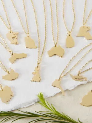 CHOOSE YOUR HOMETOWN MAP NECKLACE