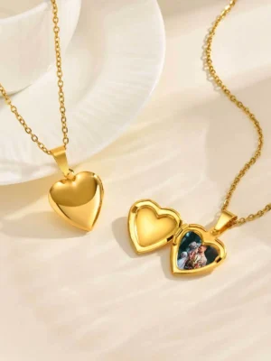 Personalized Heart Photo Pendant Necklace