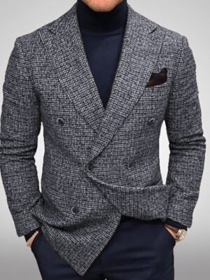 Men's Blazers Slim Fit Plaid Suits