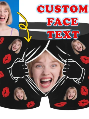 Personalized Custom Underwear Photo Face For Husband Valentine's Day Gift