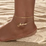 Custom Name Double Chain Style Anklet - Image 6